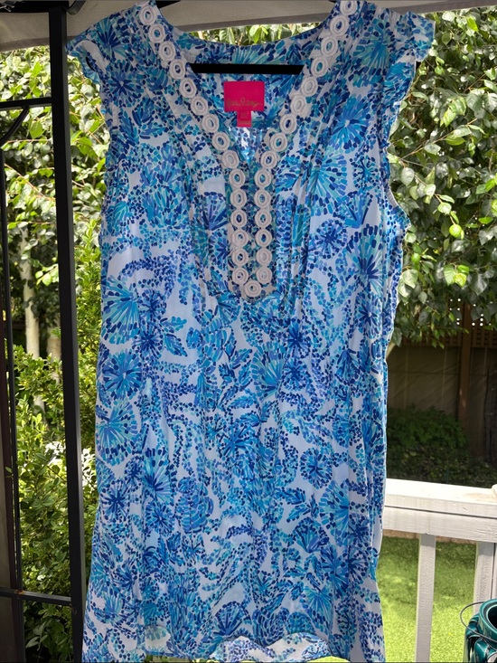 Lilly Pulitzer Dresses & Skirts - Lilly Pulitzer Shell Me You Love Me Joan Tunic Turquoise Oasis Sleeveless Dress